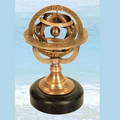 Brass Armillary Spheres w/Stone Base